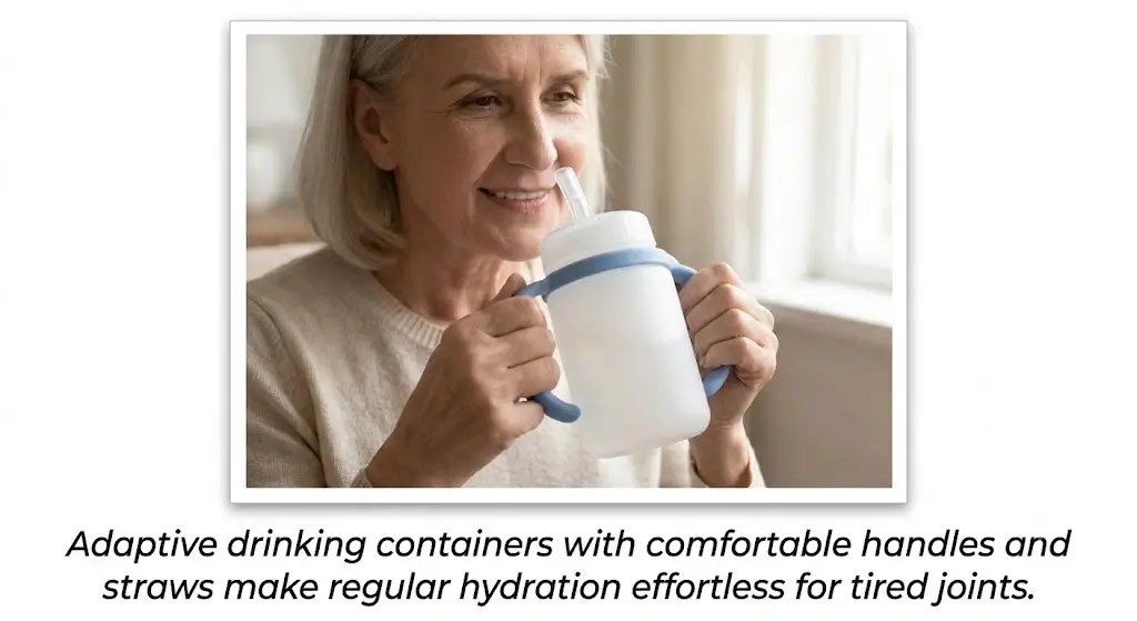 Ergonomic adaptive drinking cup designed for seniors with grip or arthritis challenges