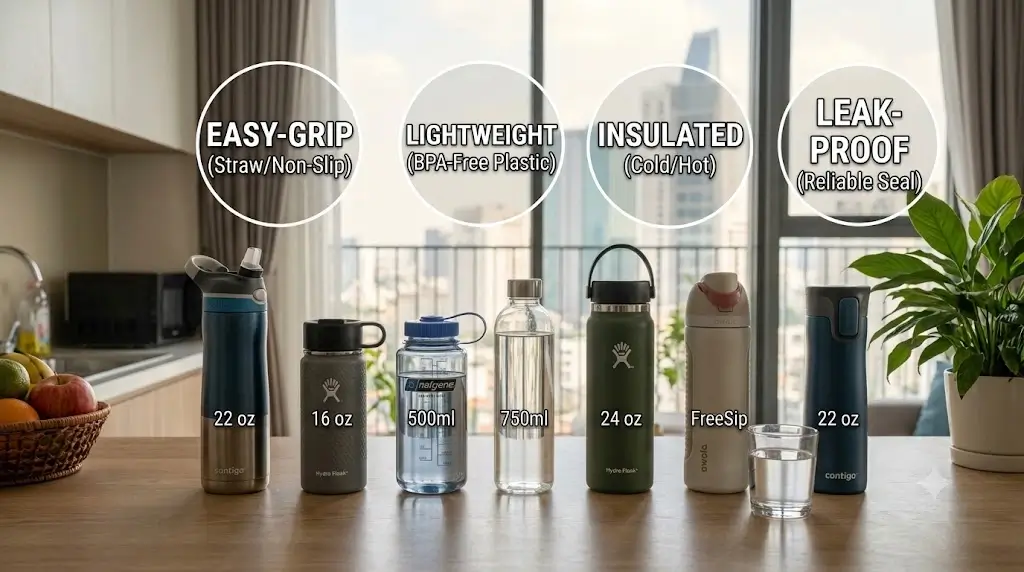 Best Water Bottles for Older Adults (2026 Tested Picks)